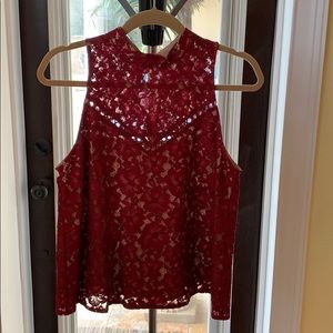 WAYF Floral Mesh Blouse